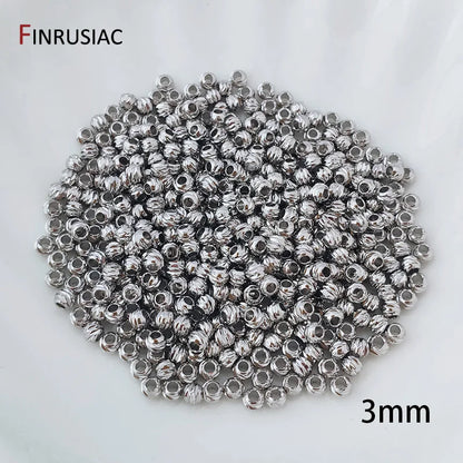 18K Gold Plated Brass Spacer Beads For Jewelry Making Materials,Separators For Beads, Striped Cut Flower Beads For Needlework