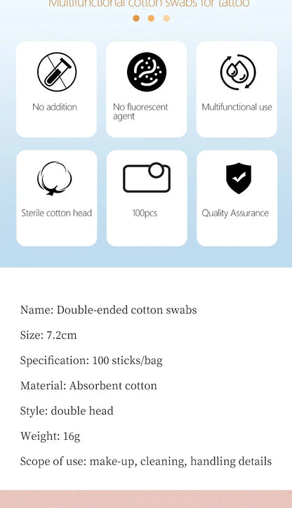 100/300 Pcs Disposable Ultra-small Cotton Swab Brush Lint Free Micro Wood Makeup Brushes Eyelash Extension Glue Removing Tools