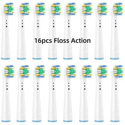 16/20PCS Brush Head nozzles for Oral B Electric Toothbrush Replacement Head Refill Sensitive Floss Cross Action for Oralb