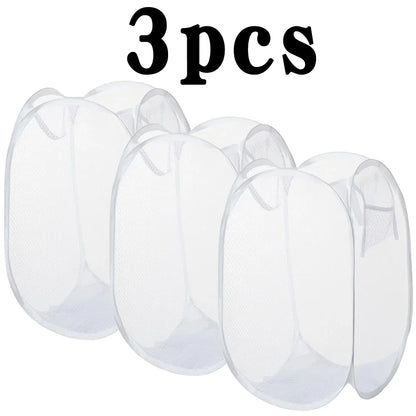 1/3Pcs Dirty Clothes Basket Skeleton Ventilated Foldable Easy Storage Portable Large Capacity Clothes Basket