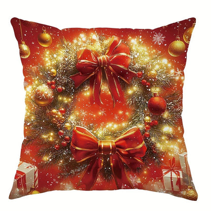 Christmas decoration pillowcase Santa Claus carriage Snowman garland pattern suitable for home room sofa cushion cover