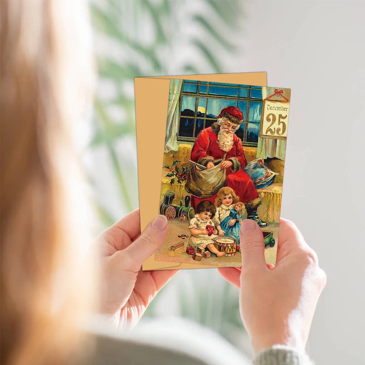 12sets Vintage Christmas Greeting Cards with Envelope Merry Christmas Angels Santa Postcard Holiday Notecards for Friends,Family