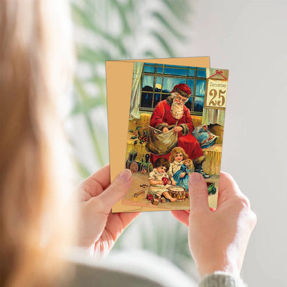 12sets Vintage Christmas Greeting Cards with Envelope Merry Christmas Angels Santa Postcard Holiday Notecards for Friends,Family