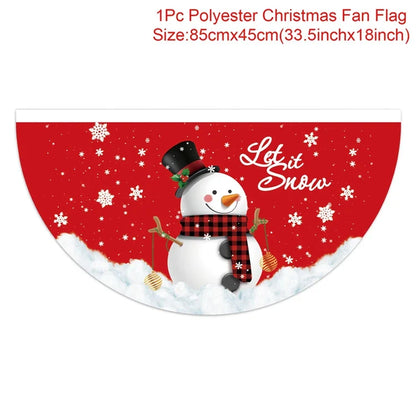 Christmas Fan-shaped Flag Banner Christmas Decoration for Home 2024 Christmas Ornament Xmas Navidad Noel Gift New Year 2025