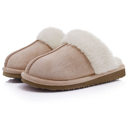 Comwarm Fluffy Winter Slippers For Women Furry Fuzzy Home Shoes Faux Fur House Plush Slippers Indoor Warm Comfy Mute Flats Slide