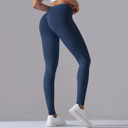 Crossover Waist Women Yoga Leggings Hips Lifting Gym Leggings Seamless Sport Pants High Waist Fitness Leggings Workout Running