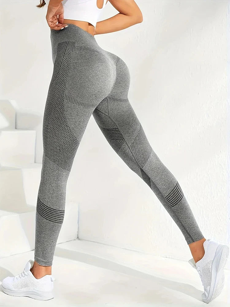 Women's 2-Piece Hip Lift Yoga Leggings Exercise High-Waisted Tummy Tuck Breathable Hp Lift Pants