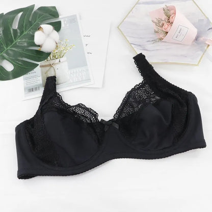 Beauwear Women Floral Lace Bras Perspective Underwire Bra Sexy Lingerie Plus Size Bralette Large Cup 36-46 E