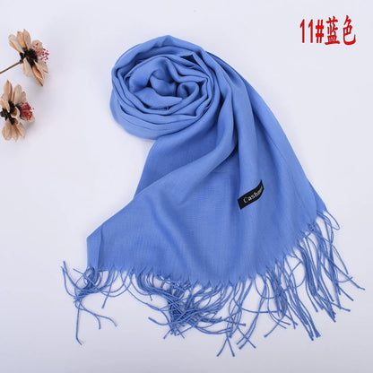 Leather Powder Autumn and Winter New Solid Color Scarves Wholesale for Men and Women 120g Single Color Headband Shawl