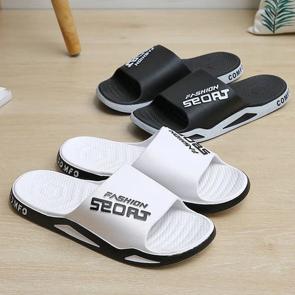 Big Size Men's Slippers Summer Sport Style Slides Anti-slip Thick Sole Breathable Fashion Slip-on Beach Leisure Sandals