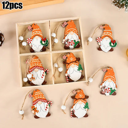 Christmas Nutcracker Soldier Wooden Pendant Xmas Tree Hanging Ornaments 2024 Navidad Decoration for Home 2025 New Year Gifts