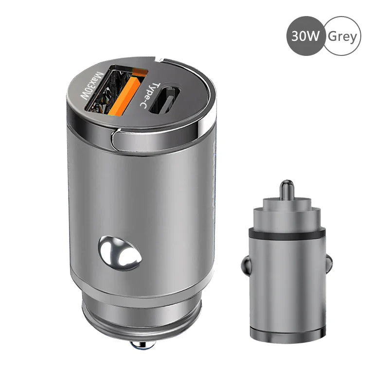 100W USB Car Charger Mini Fast Charging Dual Ports Phone Charger Type C QC3.0 PD Car Chargers for IPhone Xiaomi Huawei Samsung