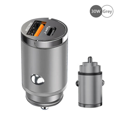 100W USB Car Charger Mini Fast Charging Dual Ports Phone Charger Type C QC3.0 PD Car Chargers for IPhone Xiaomi Huawei Samsung