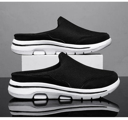 2024 Summer new breathable mesh shoes outdoor non-slip walking shoes comfortable sandals men half slippers casual loafers 35-48