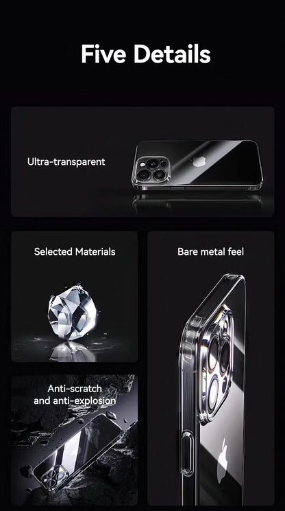 Joyroom Case For iPhone 16 15 14 13 Pro Max Anti-drop Transparent Cover For iPhone 16 Pro Max Soft TPU Case With Len Protection