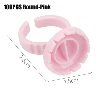 50/100Pcs Wholesale Disposable Eyelash Glue Fan Cup Rings Holder Container Tattoo Pigment Eyelash Extension Tools Lash Supplies