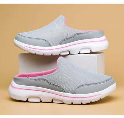 2024 Summer new breathable mesh shoes outdoor non-slip walking shoes comfortable sandals men half slippers casual loafers 35-48