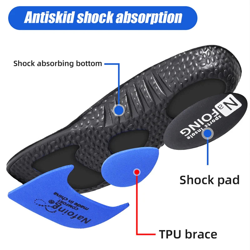 EVA Insoles for Shoes Sole Shock Orthotic Insole Absorption Deodorant Breathable Cushion Running Insoles for Feet Arch Suppor
