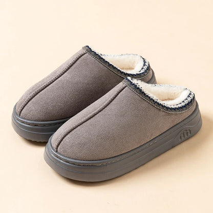 Winter Men's Slippers Indoor Bedroom Breathable Warm Snow Boots Women Outdoor Soft Sole Anti-slip Home Cotton Shoes Couple