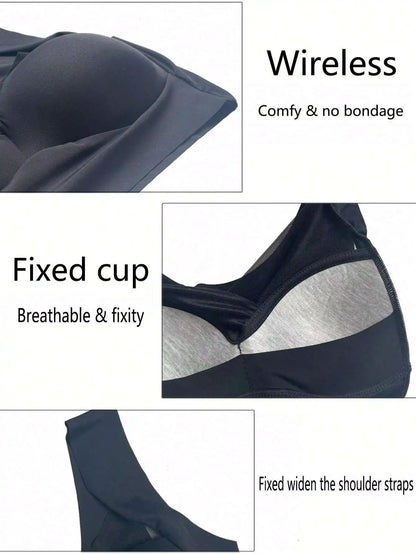 5PCS/Set Women Sexy Bras Full Cup Sports Top Soft Seamless Brassiere Lace Sexy Lingerie V Neck Intimates Underwear Plus Size Bra
