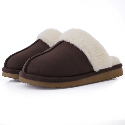 Comwarm Fluffy Winter Slippers For Women Furry Fuzzy Home Shoes Faux Fur House Plush Slippers Indoor Warm Comfy Mute Flats Slide