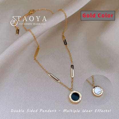 Classic Fashion Stainless Steel Roman Digital Wafer Pendant Necklace 2025 Fashion Jewelry Christmas Party Women's Sexy Necklace