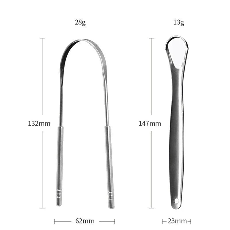 Oral Tongue Cleaner Stainless Steel U Type Tongue Scraper Brush Cleaning Coated Tongue Toothbrush Oral Hygiene Care Tools
