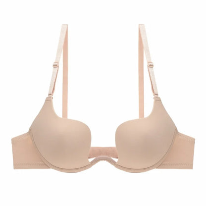 Push Up Bras Backless Women's Bra Low Cut Sexy Gather Brassiere Open Back Wedding Underwear Invisible Seamless Deep V Lingerie