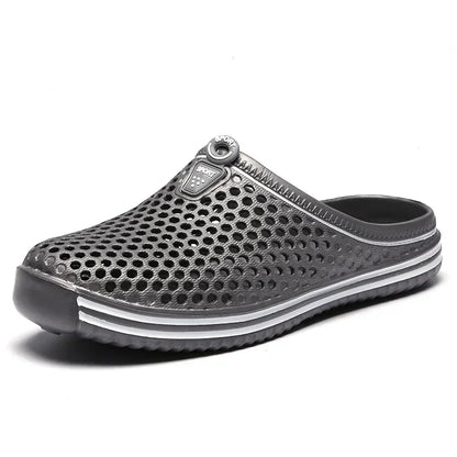 YRZL Mens Slippers Beach Shoes Unisex Hollow Outdoor Casual Men Beach Sandal Flip Flops Shoes Non-slip Size 36-45 Mens Slippers