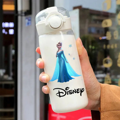 Straw 600/400ML Water Cup Princess Children Portable Plastic Mermaid Frozen Transparent Large Capacity Sport Water Bottle