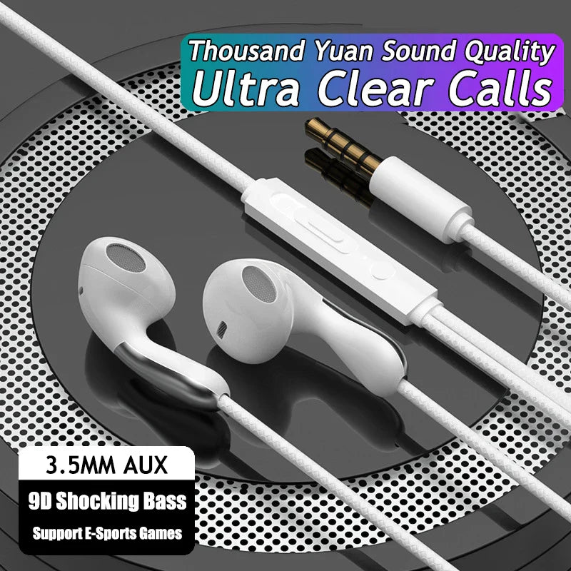Wired Earphone 3.5mm AUX/Type C HiFi Surround Heavy Bass With MIC In-Ear Game Music Headsets For Samsung Huawei Xiaomi iPad PC