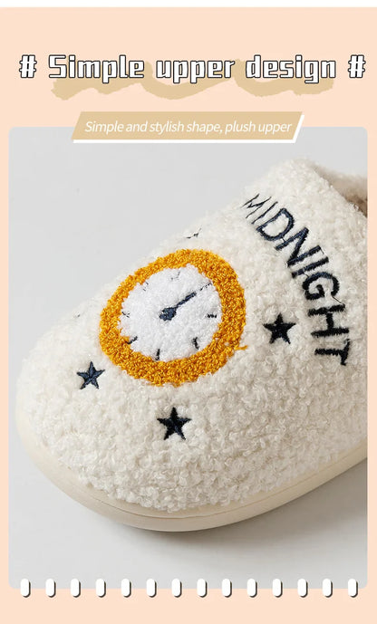 Warm Slippers  Cushion Slides Meet Me At Midnight Soft Warm Comfort Flat Cozy Fuzzy Woman House Slippers Funny Shoes