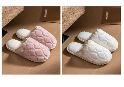 Cotton Slippers for Women Suitable for Spring Autumn Living Indoor Anti Slip Home Warm Home Couple Winter Furry Men Slippers