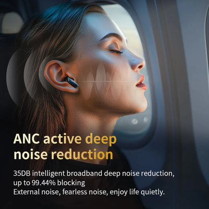 New Full Touch Screen Headphones ANC Bluetooth 5.4 Noise Cancelling Earphones HiFi Stereo Wireless In-Ear ENC Earbuds With Mic