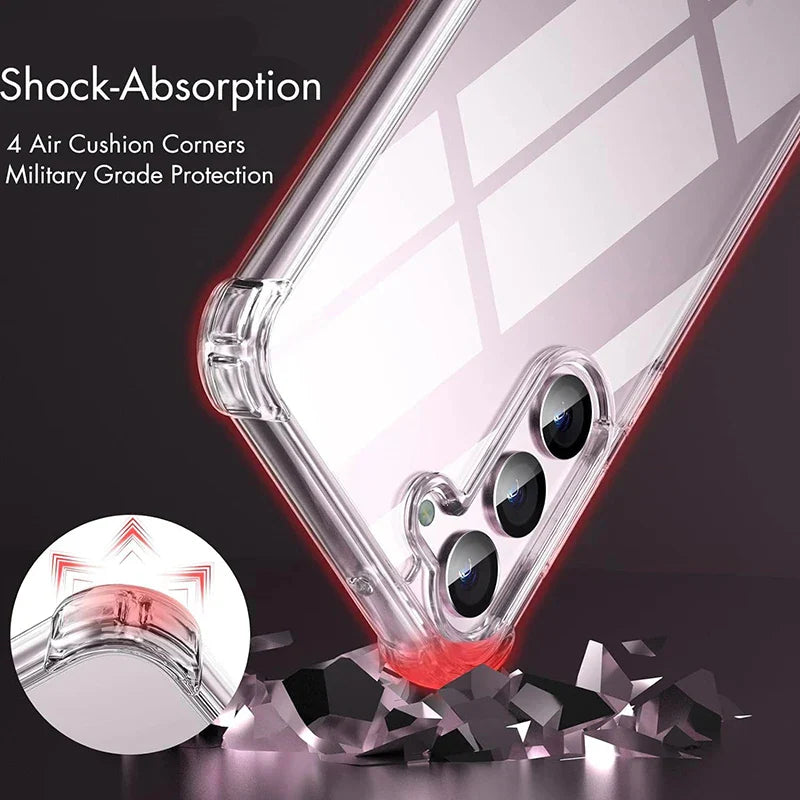 Hybrid Shockproof Case For Samsung Galaxy S23 S21 FE S22 Plus Ultra Clear Hard Case For Samsung A54 A34 A24 A14 A04S A53 A33