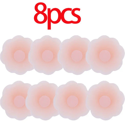Reusable Breast Petals Lift Invisible Silicone Bra-less Pasties Pad Nipple Cover Invisible Petal Adhesive Stick on Bra for Women