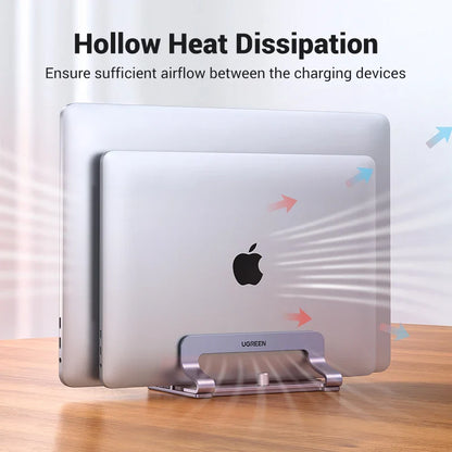 UGREEN Vertical Laptop Stand Holder Foldable Aluminum Notebook Stand Laptop Tablet Stand Support For Macbook Air Pro PC 17 inch