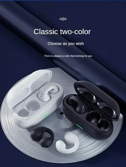 NEW Bluetooth 5.3 Wireless Bone Conduction Headphones T75 Clip Ear Music Noise Canceling Headset HD Call Sports Gaming Earphone