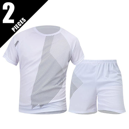 2/6 Pack Plus Size Men's Quick-drying Short-sleeved Shorts Suit Men's Leisure Sports Running Fitness T-shirt Joker Shorts Teen
