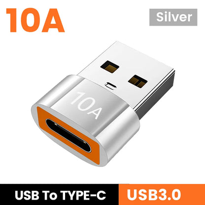 10A OTG USB 3.0 To Type C Adapter USB Female To Type c Male Fast Charging adadpter OTG USB C For Xiaomi Samsung Laptop PC