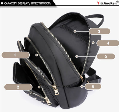 Fashion Bagpack Women High Quality Nylon Backpacks Female Big Travel Back Pack Large School Bags for Teenage Girls Shoulder Bag