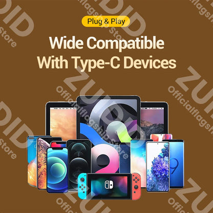 Transparent LED Display PD240W USB4.0 40Gbps Type C to C OTG Adapter 8K@60Hz 5A Fast Charging Cable for iPhone 15 14 MacBook Pro