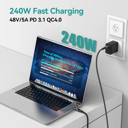 USB4 Cable 40Gbps 48V 240W For Thunderbolt 4 Type C Fast Charging Cable Thunderbolt3 USB C to C Data Transfer Cable For laptop