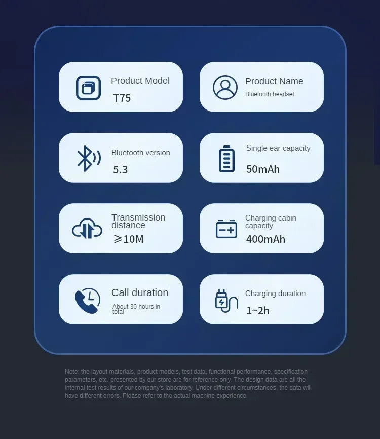 NEW Bluetooth 5.3 Wireless Bone Conduction Headphones T75 Clip Ear Music Noise Canceling Headset HD Call Sports Gaming Earphone