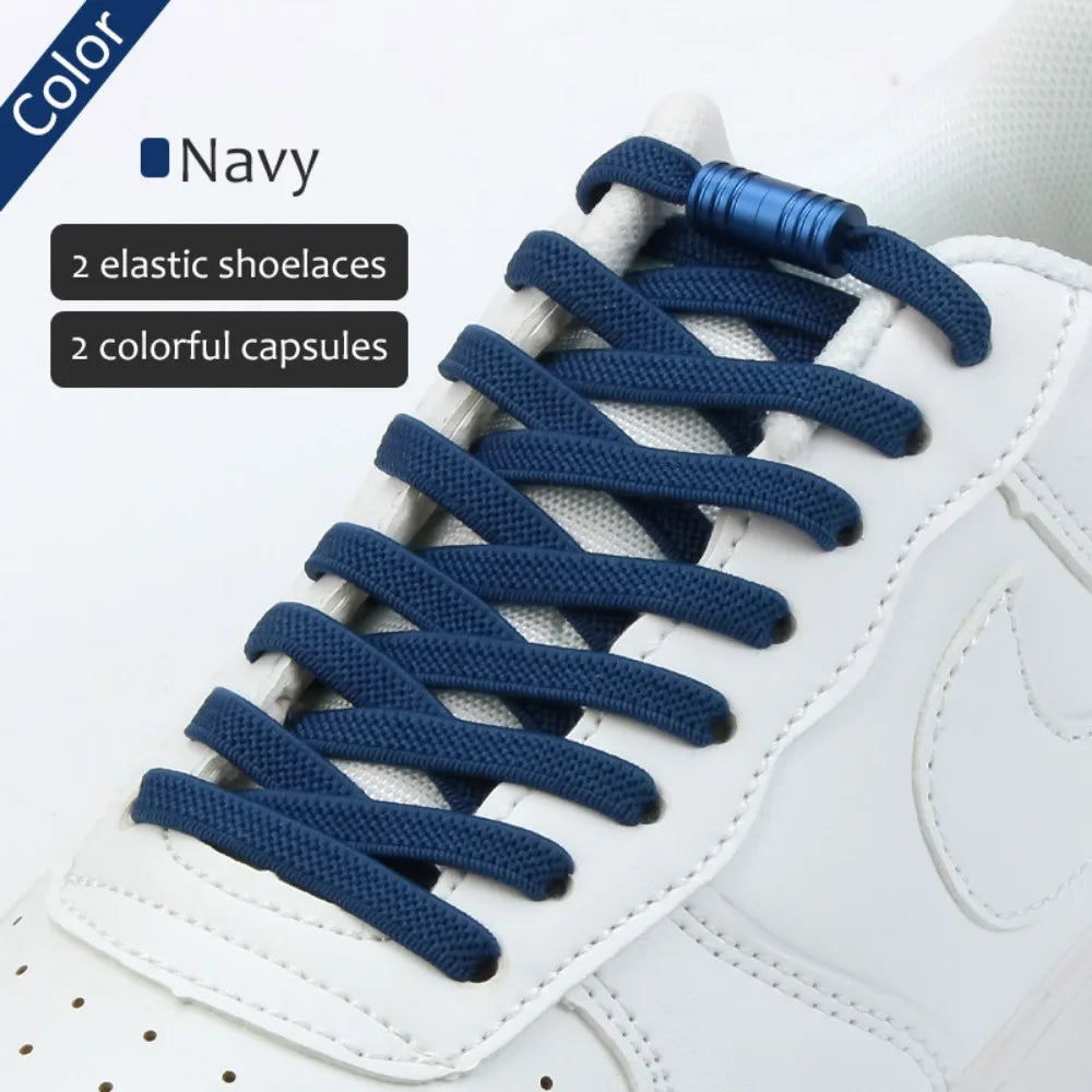 1Pair Elastic Tieless Shoelaces Shoe Laces No Tie Shoelace for Kids and Adult Sneakers Quick Lazy Metal Lock Laces Shoe Strings