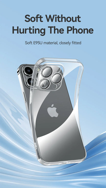 Joyroom Case For iPhone 16 15 14 13 Pro Max Anti-drop Transparent Cover For iPhone 16 Pro Max Soft TPU Case With Len Protection