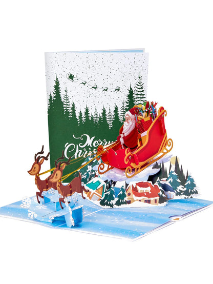 Merry Christmas Greeting Cards Handmade Christmas Gift Postcard With Envelope Snowman Elk Xmas Party New Year Thanksgiving Gifts