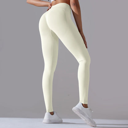 Crossover Waist Women Yoga Leggings Hips Lifting Gym Leggings Seamless Sport Pants High Waist Fitness Leggings Workout Running