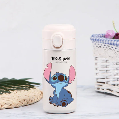 Disney Stitch 420ml Thermal Cup Sports Water Bottle Kids Portable Large Capacity Outdoor Vacuum Cup Stainless Steel Bottle