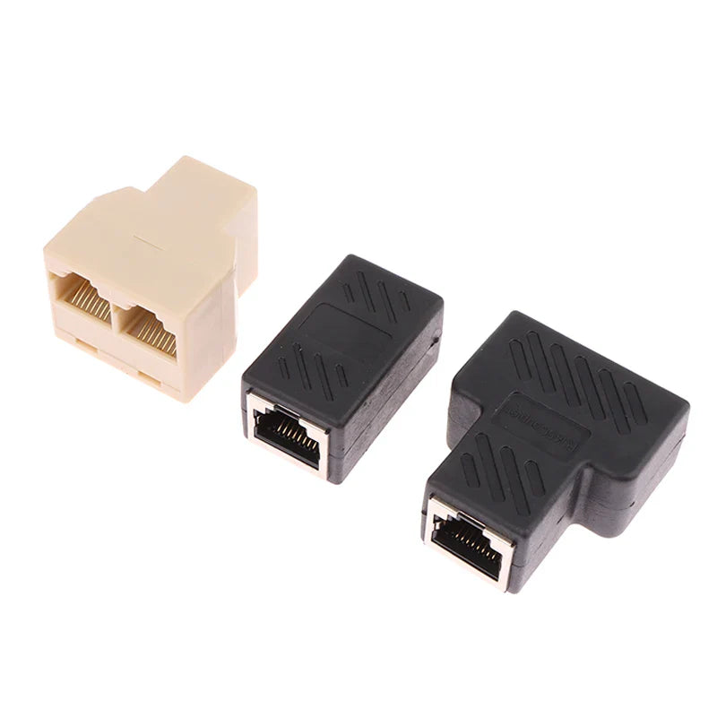 RJ45 1 To 1/2 LAN Ethernet Network Cable Female Splitter Adapter Connector Splitter Extender Plug Network Tee Head Connection